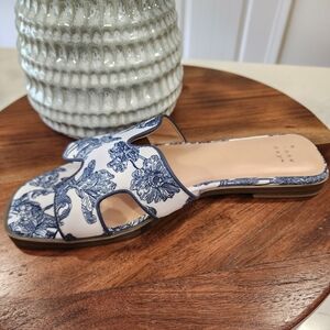A New Day Blue And White Sandals. Size 8